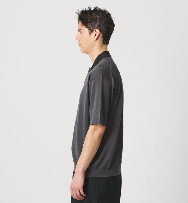 BEAUTY&YOUTH UNITED ARROWS「クレイジーパターン ギマ ショートスリーブ ポロニット ウォッシャブル」|ニット・セーター|
