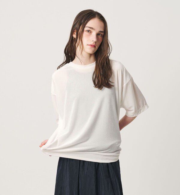 BEAUTY&YOUTH UNITED ARROWS「【WEB限定】シアー ベロア スウェット Tシャツ」|Tシャツ・カットソー|