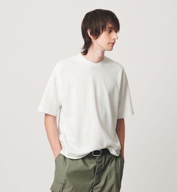 BEAUTY&YOUTH UNITED ARROWS「ネップ コットン カットオフ クロップド Tシャツ」|Tシャツ・カットソー|WHITE