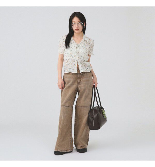 Ray BEAMS 「フラワー プリント シャーリング シャツ　　26SS  花柄 ショート丈 洗える イージーケア 夏 ブラウス」|シャツ・ブラウス|