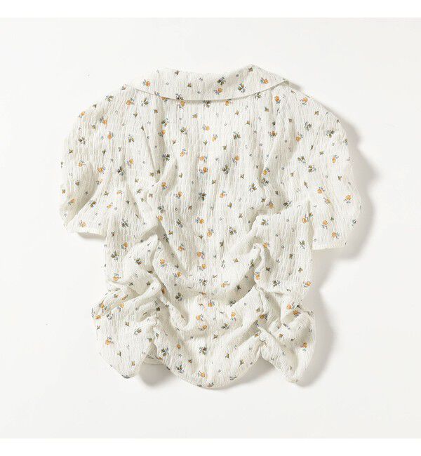 Ray BEAMS 「フラワー プリント シャーリング シャツ　　26SS  花柄 ショート丈 洗える イージーケア 夏 ブラウス」|シャツ・ブラウス|