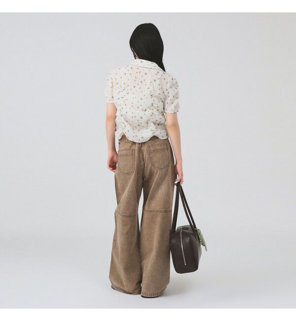 Ray BEAMS 「フラワー プリント シャーリング シャツ　　26SS  花柄 ショート丈 洗える イージーケア 夏 ブラウス」|シャツ・ブラウス|