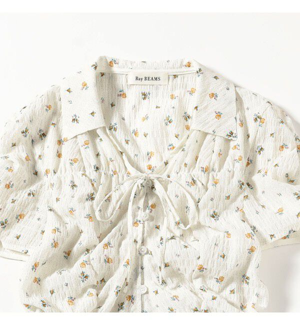 Ray BEAMS 「フラワー プリント シャーリング シャツ　　26SS  花柄 ショート丈 洗える イージーケア 夏 ブラウス」|シャツ・ブラウス|