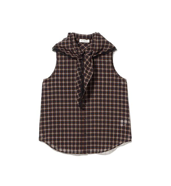 Ray BEAMS 「チェック バブーシュカ ノースリーブ シャツ」|シャツ・ブラウス|