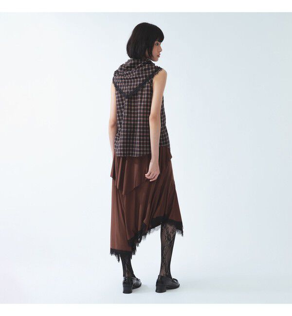 Ray BEAMS 「チェック バブーシュカ ノースリーブ シャツ」|シャツ・ブラウス|
