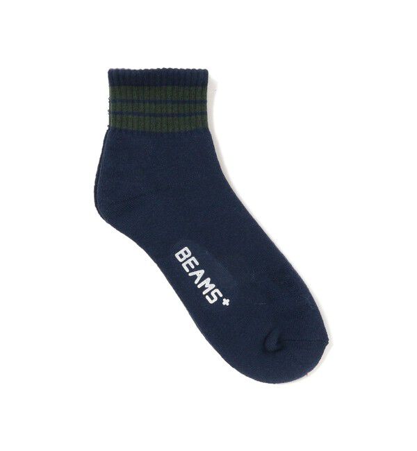 BEAMS PLUS「BEAMS PLUS｜School Boy Socks 1/4｜メンズ  靴下｜ショートソックス くるぶし丈｜2本ライン｜耐久性 」|ソックス|