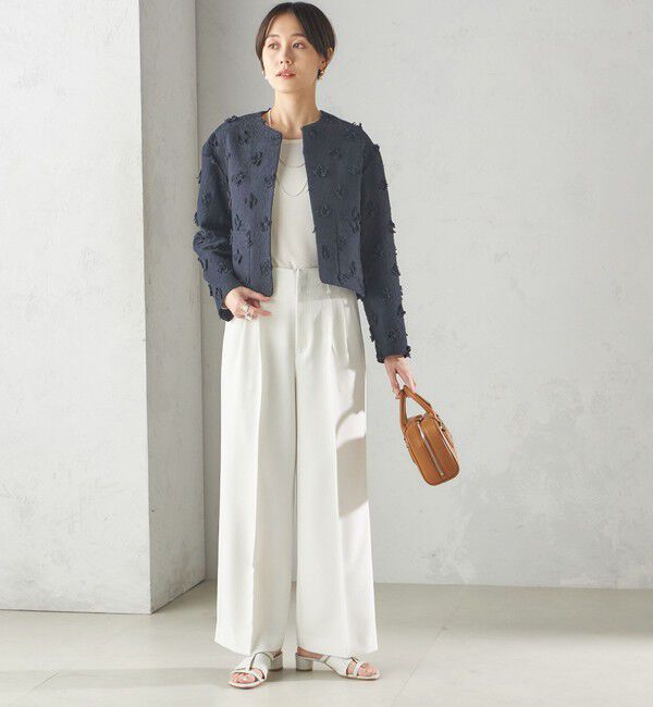 SHIPS for women「〈洗濯機可能〉ストレッチ リブ ロング スリーブ TEE」|Tシャツ・カットソー|