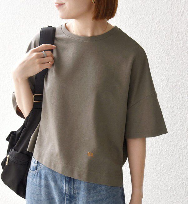 SHIPS any「SHIPS any:〈手洗い可能〉リバークロス ハーフ スリーブ ワイド TEE」|Tシャツ・カットソー|