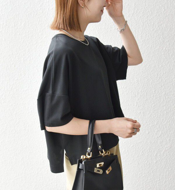 SHIPS any「SHIPS any:〈手洗い可能〉リバークロス ハーフ スリーブ ワイド TEE」|Tシャツ・カットソー|