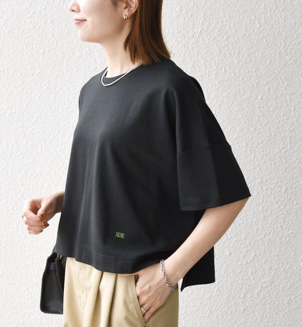 SHIPS any「SHIPS any:〈手洗い可能〉リバークロス ハーフ スリーブ ワイド TEE」|Tシャツ・カットソー|