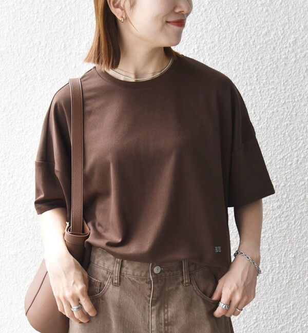 SHIPS any「SHIPS any:〈手洗い可能〉リバークロス ハーフ スリーブ ワイド TEE」|Tシャツ・カットソー|