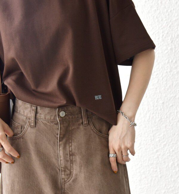 SHIPS any「SHIPS any:〈手洗い可能〉リバークロス ハーフ スリーブ ワイド TEE」|Tシャツ・カットソー|