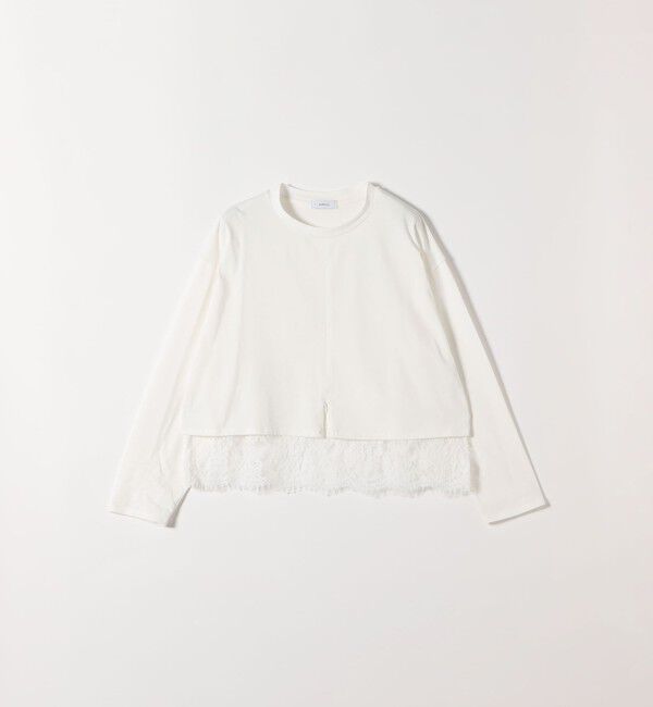 SHIPS any「《予約》SHIPS any:〈洗濯機可能〉ジップ レース ヘム ロングスリーブ TEE」|Tシャツ・カットソー|