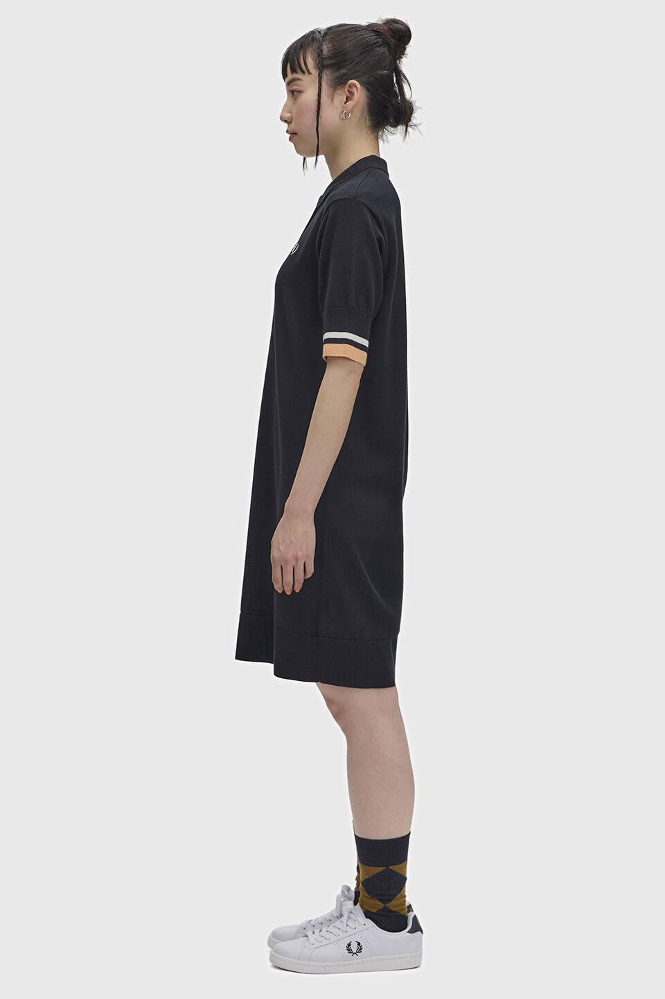 FRED PERRY 「Bold Tipped Knitted Shirt Dress／ボールドティップラインニットシャツワンピース」|ワンピース|