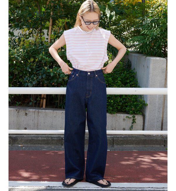 OUTDOOR PRODUCTS Usual Things「追加3 ULTライトデニムハイライズルーズ5PKT」|デニム|