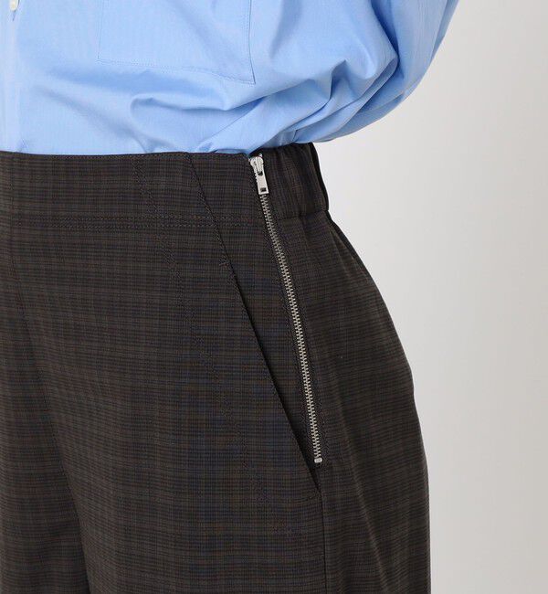 MACPHEE「ポリエステルウールストレッチチェック フレアパンツ」|その他|