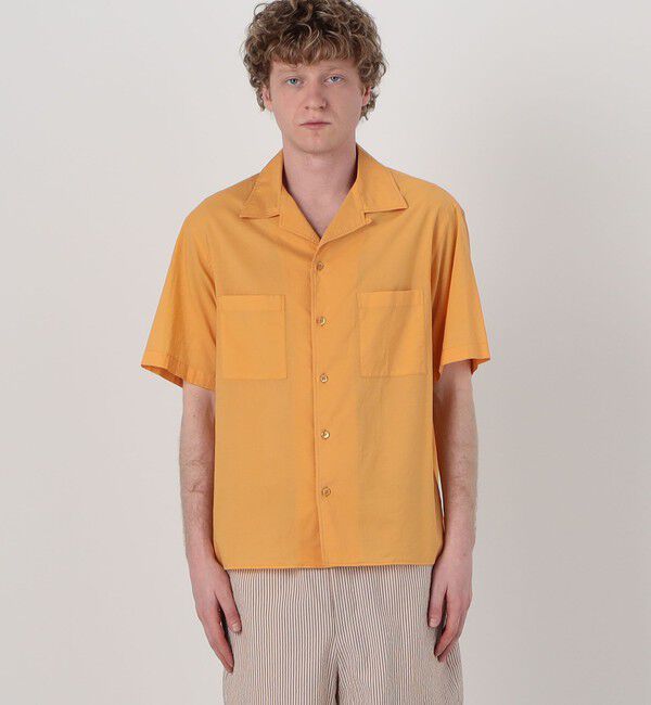 TOMORROWLAND MENS「コットンローン製品染め ダブルポケット半袖オープンカラーシャツ」|シャツ・ブラウス|