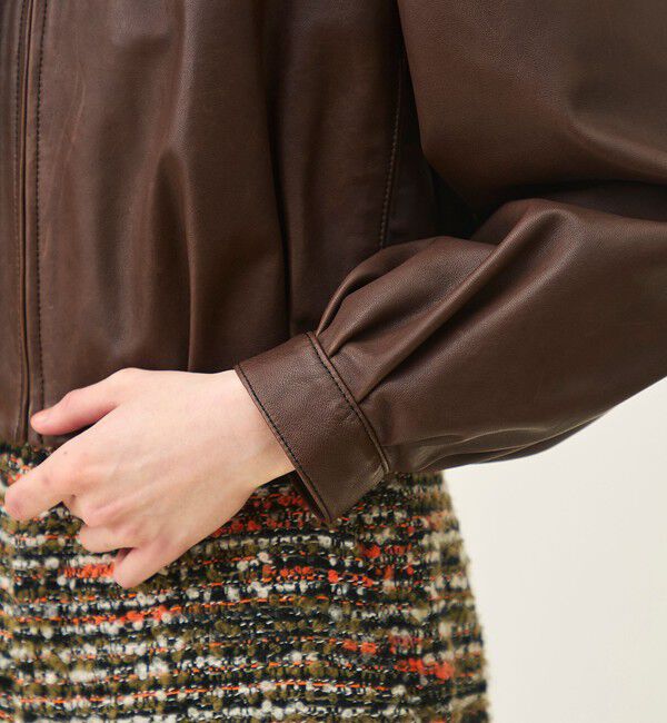 TOMORROWLAND collection「セミベジタブルレザー パフスリーブブルゾン」|ブルゾン・スタジャン|
