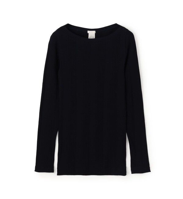 GALERIE VIE「コットンランダムリブ ボートネックプルオーバー」|Tシャツ・カットソー|69 ネイビー