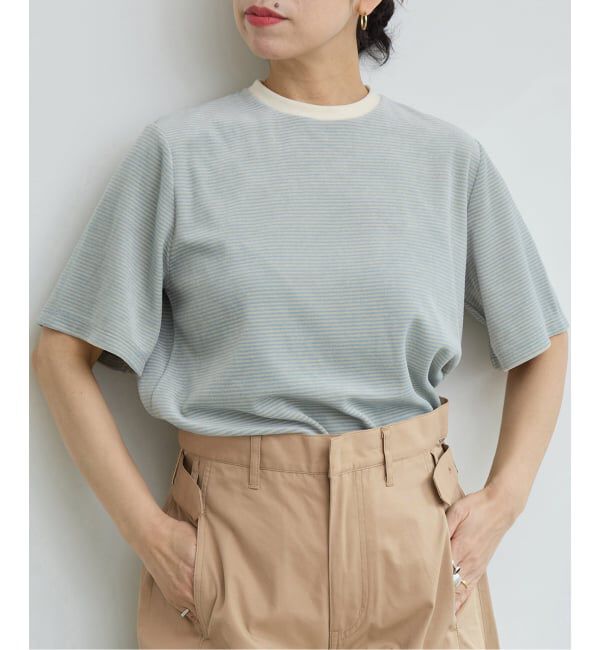 IENA LA BOUCLE「IENA LA BOUCLE ベロアボーダーTシャツ」|Tシャツ・カットソー|