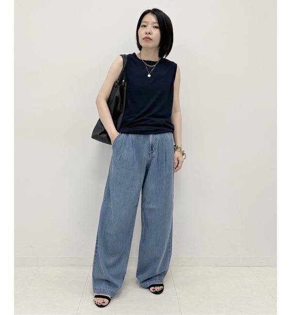 SLOBE IENA「《WEB限定/3サイズ展開/追加5》LEDENIM TUCK TROUSERデニム」|デニム|