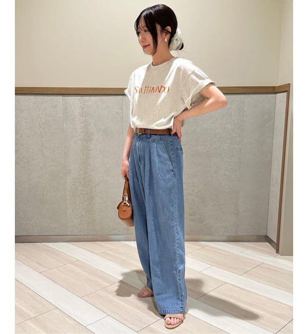 SLOBE IENA「《WEB限定/3サイズ展開/追加5》LEDENIM TUCK TROUSERデニム」|デニム|