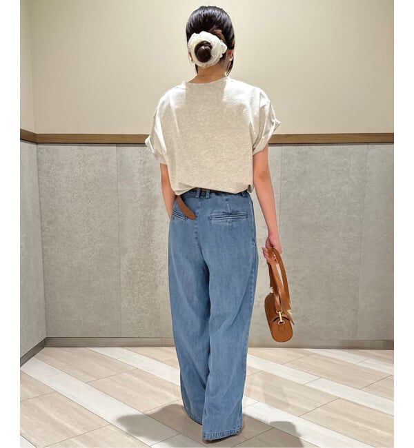 SLOBE IENA「《WEB限定/3サイズ展開/追加5》LEDENIM TUCK TROUSERデニム」|デニム|