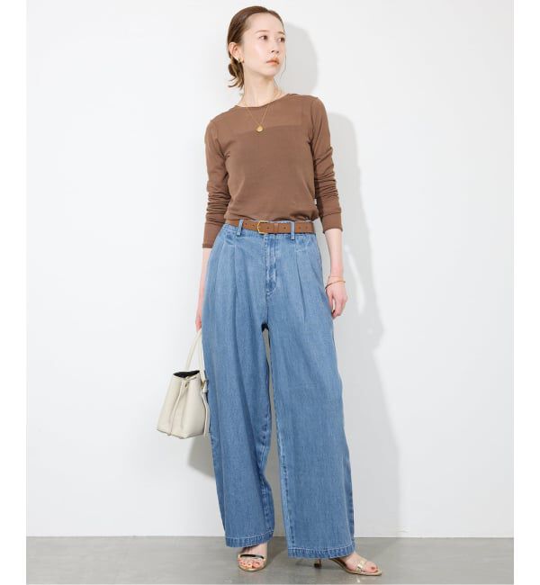 SLOBE IENA「《WEB限定/3サイズ展開/追加5》LEDENIM TUCK TROUSERデニム」|デニム|