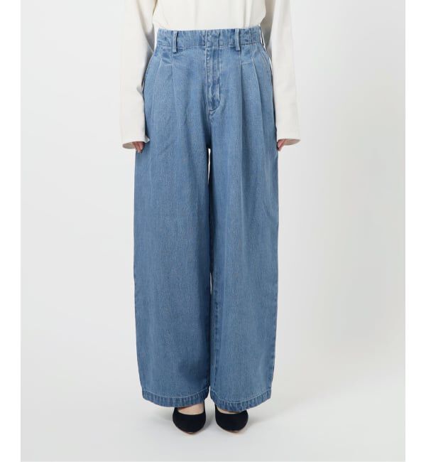 SLOBE IENA「《WEB限定/3サイズ展開/追加5》LEDENIM TUCK TROUSERデニム」|デニム|