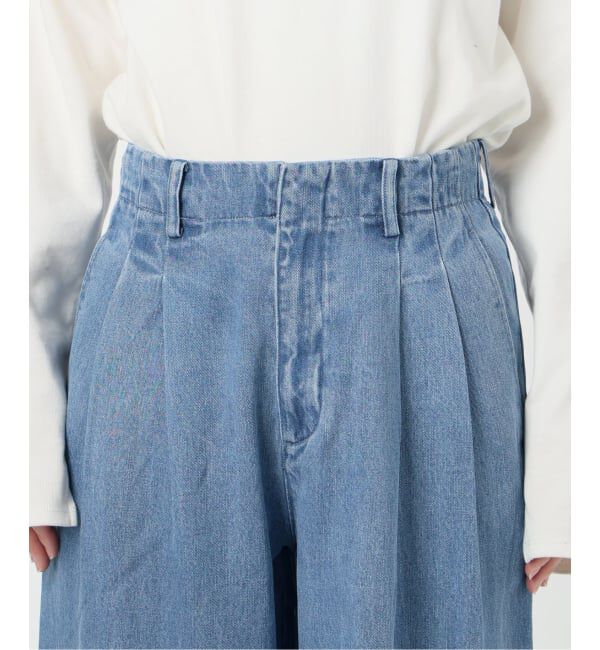 SLOBE IENA「《WEB限定/3サイズ展開/追加5》LEDENIM TUCK TROUSERデニム」|デニム|