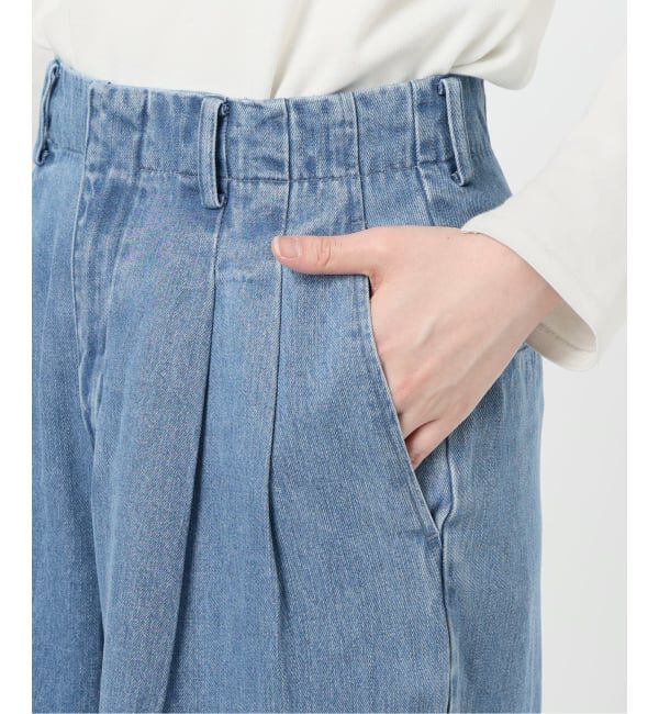 SLOBE IENA「《WEB限定/3サイズ展開/追加5》LEDENIM TUCK TROUSERデニム」|デニム|