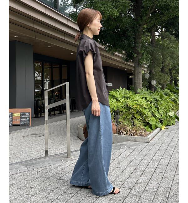 SLOBE IENA「《WEB限定/3サイズ展開/追加6》LEDENIM TUCK TROUSERデニム」|デニム|