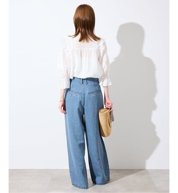 SLOBE IENA「《WEB限定/3サイズ展開/追加6》LEDENIM TUCK TROUSERデニム」|デニム|