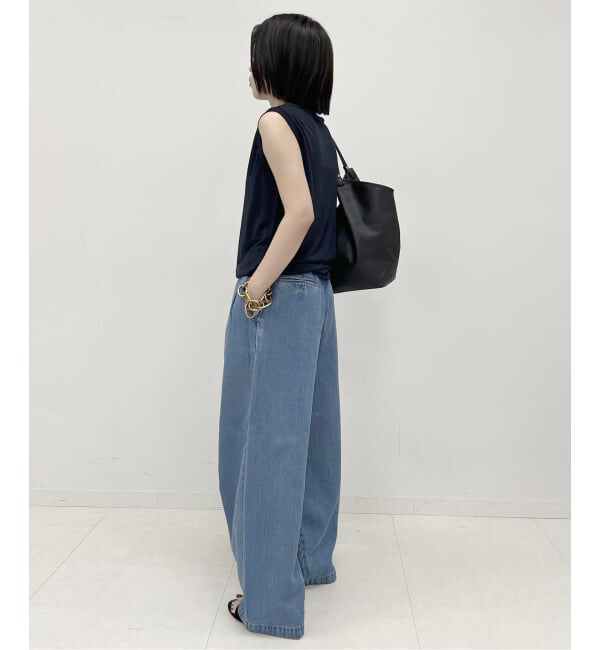 SLOBE IENA「《WEB限定/3サイズ展開/追加6》LEDENIM TUCK TROUSERデニム」|デニム|