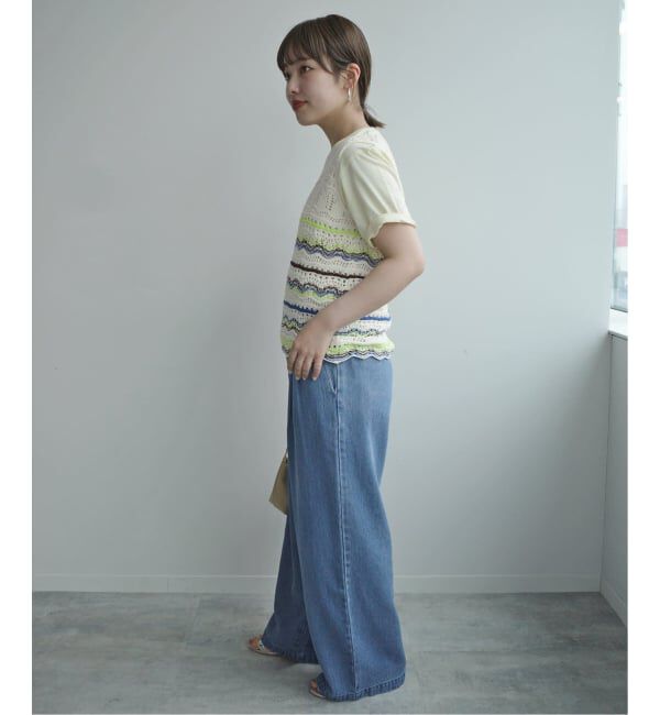 SLOBE IENA「《WEB限定/3サイズ展開/追加6》LEDENIM TUCK TROUSERデニム」|デニム|