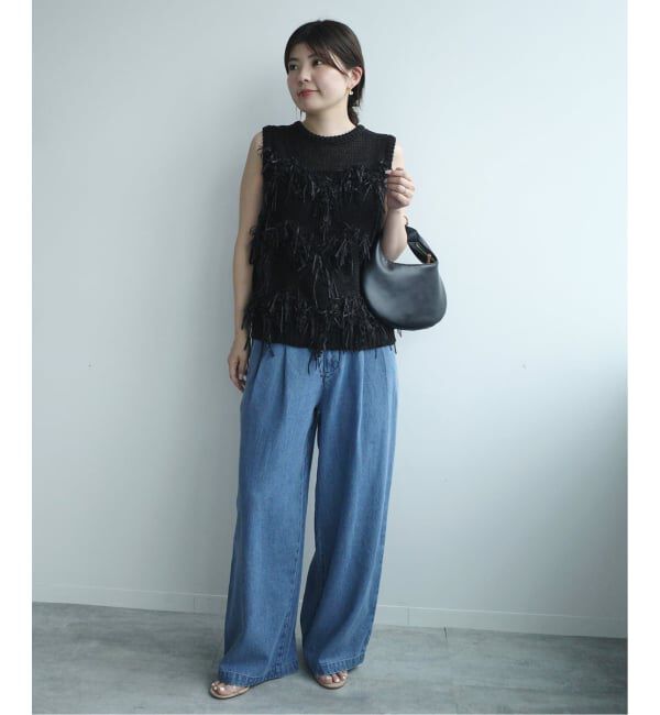 SLOBE IENA「《WEB限定/3サイズ展開/追加6》LEDENIM TUCK TROUSERデニム」|デニム|