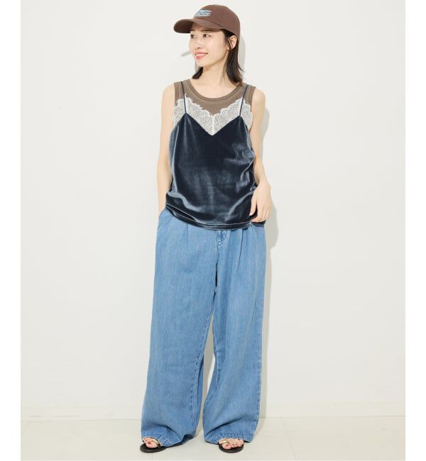 SLOBE IENA「《WEB限定/3サイズ展開/追加6》LEDENIM TUCK TROUSERデニム」|デニム|