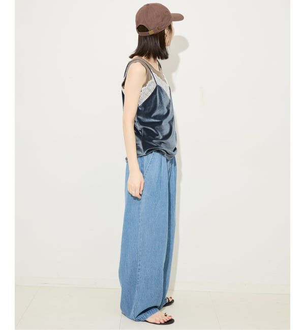 SLOBE IENA「《WEB限定/3サイズ展開/追加6》LEDENIM TUCK TROUSERデニム」|デニム|
