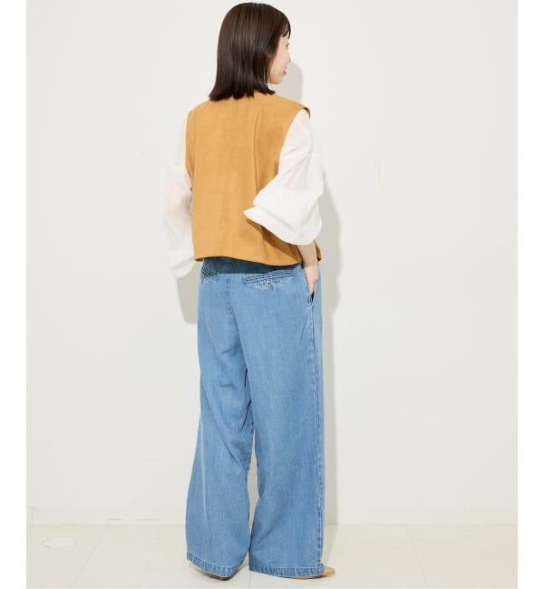 SLOBE IENA「《WEB限定/3サイズ展開/追加6》LEDENIM TUCK TROUSERデニム」|デニム|