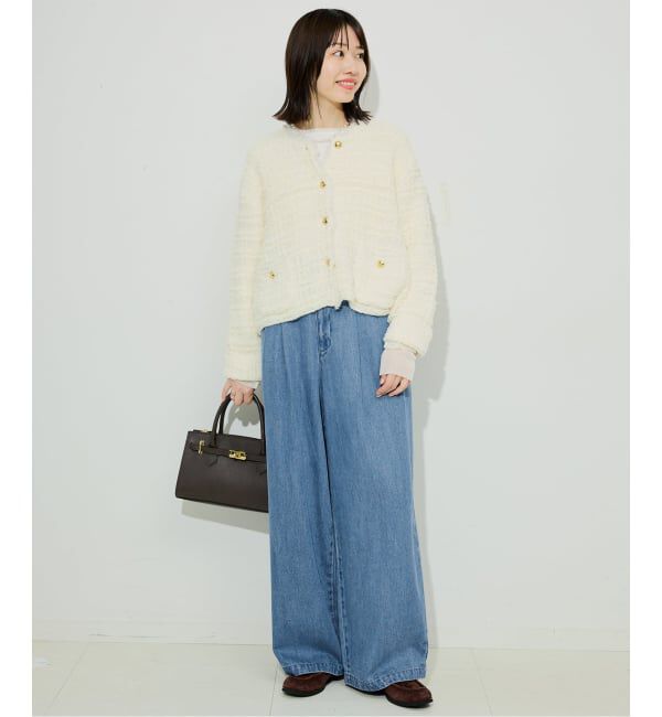 SLOBE IENA「《WEB限定/3サイズ展開/追加6》LEDENIM TUCK TROUSERデニム」|デニム|