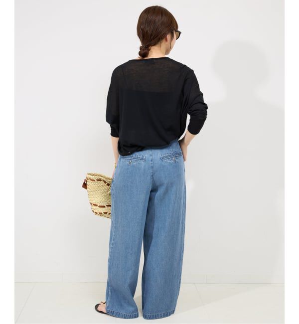 SLOBE IENA「《WEB限定/3サイズ展開/追加6》LEDENIM TUCK TROUSERデニム」|デニム|