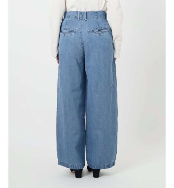 SLOBE IENA「《WEB限定/3サイズ展開/追加6》LEDENIM TUCK TROUSERデニム」|デニム|
