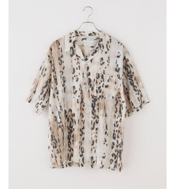 NOBLE「COUTURE D'ADAM/クチュールドアダム Leopard Italian Print Open Coller Shirt」|シャツ・ブラウス|ベージュ