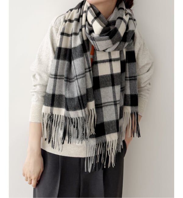Spick and Span「《予約》Spick & Span カシミヤチェックストール」|ストール|