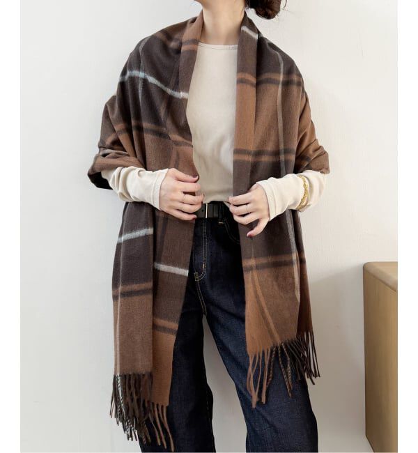 Spick and Span「《予約》Spick & Span カシミヤチェックストール」|ストール|