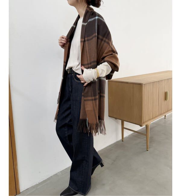 Spick and Span「《予約》Spick & Span カシミヤチェックストール」|ストール|