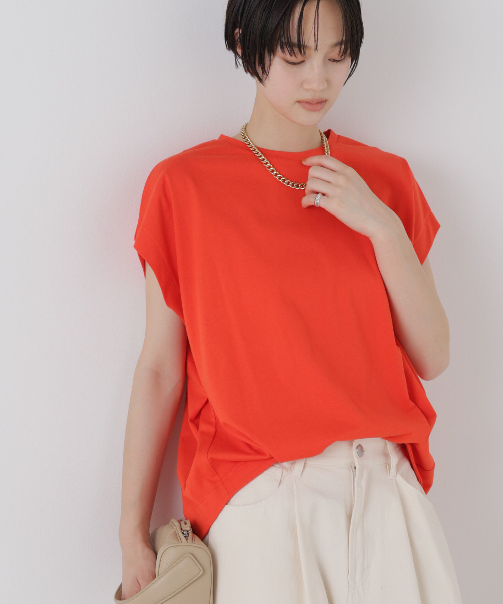 NANO universe「接触冷感コットンプレーティング天竺タックコクーントップス」|Tシャツ・カットソー|シュアカ7