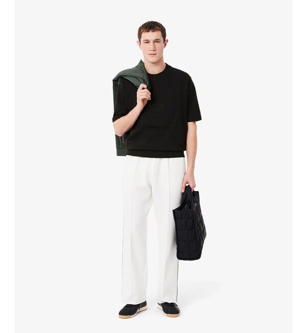 LACOSTE「裏パイル グラフィック刺繍 トーン・オン・トーンステッチ半袖スウェット」|スウェット・ジャージ|