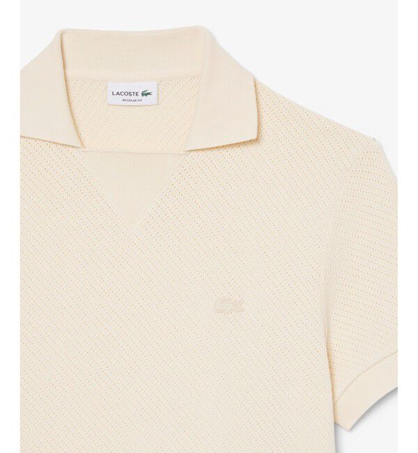 LACOSTE「メッシュニットボタンレスポロシャツ」|ポロシャツ|