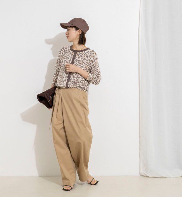 Rie Miller「《手洗い可能》レオパードプリントクルーカーディガン」|カーディガン|